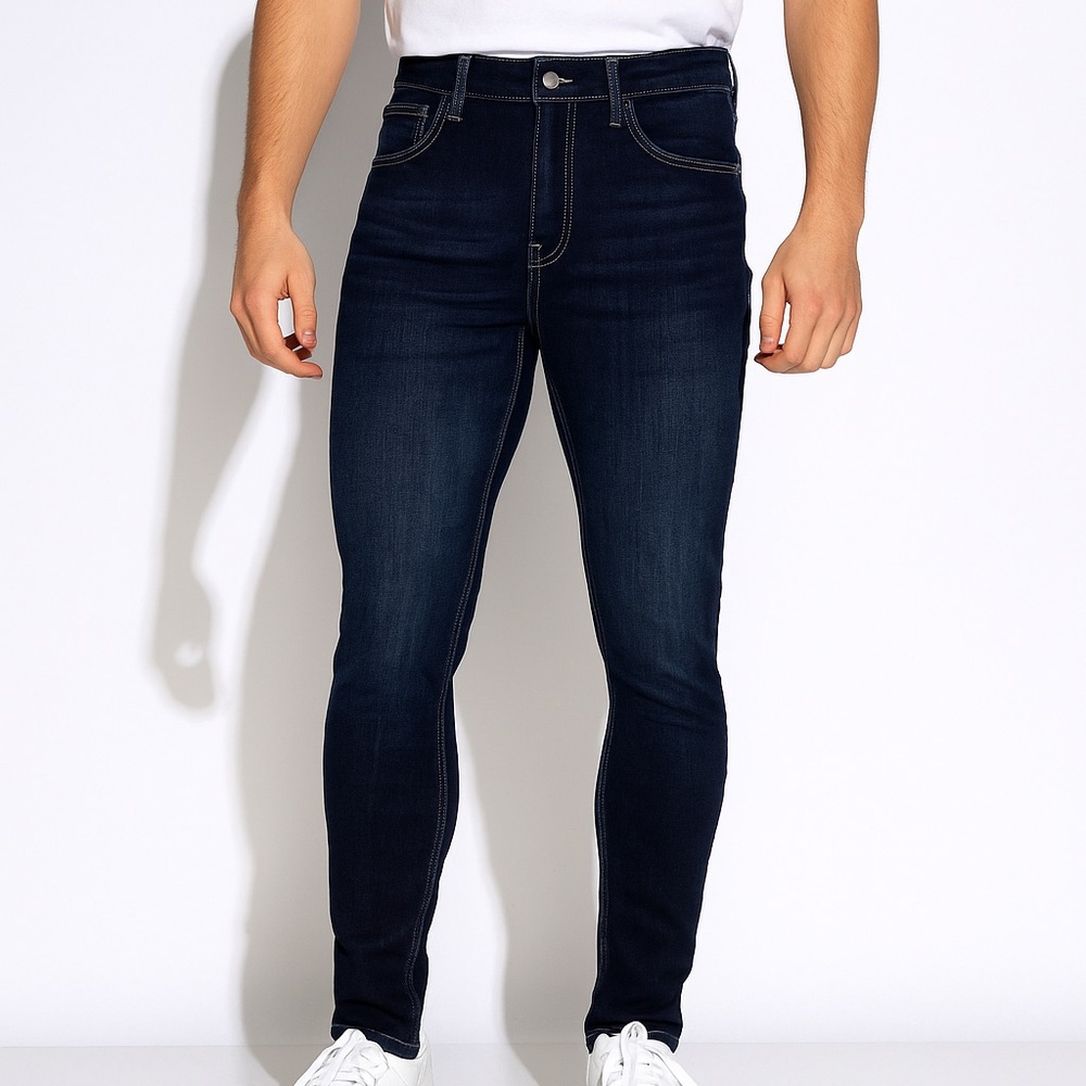 Men's Dark Blue Skinny Jeans Skater